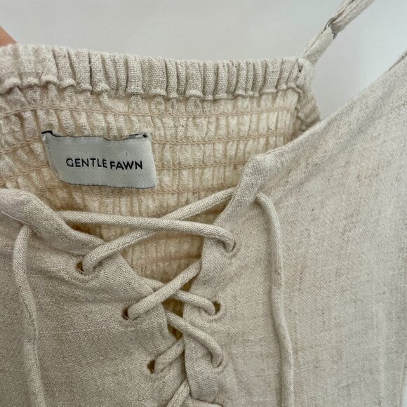 Gentle Fawn Wesley Linen Dress Beige XS | Cottagecore Boho Minimalist Chic - Picture 4 of 9